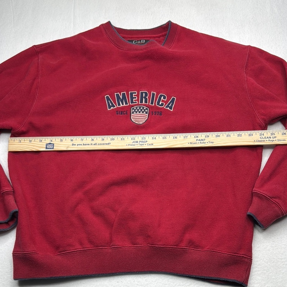 Croft & Barrow Red Crewneck Cozy Fleece vintage size large c&b sweatshirt shirt - Picture 4 of 6